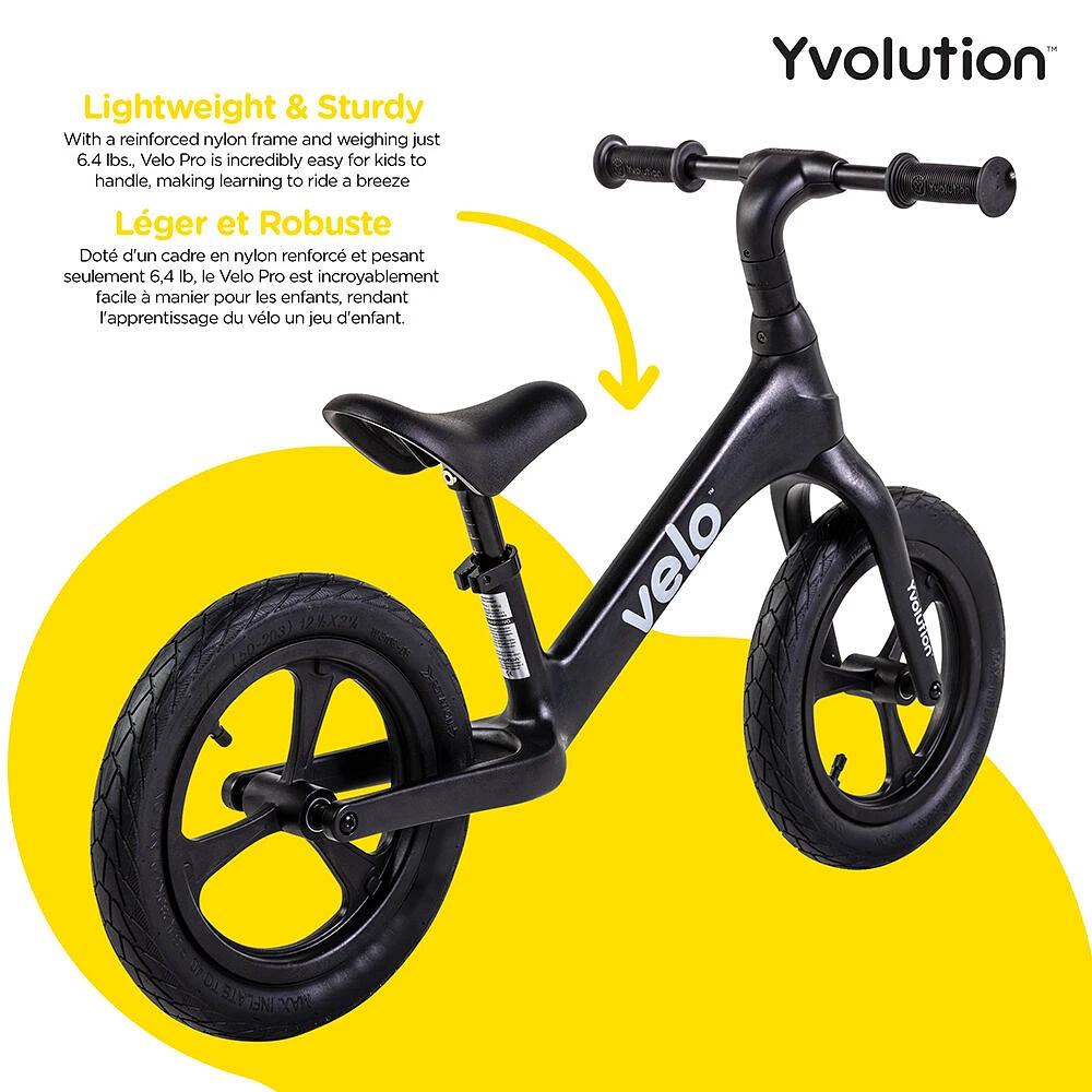 Yvolution Velo Pro Balance Bike - Black