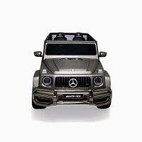 KIDSVIP Voiture 2 places à enfourcher Mercedes G Series 24V 4x4 Kids sous licence officielle avec roues en caoutchouc, musique, RC - gris mat