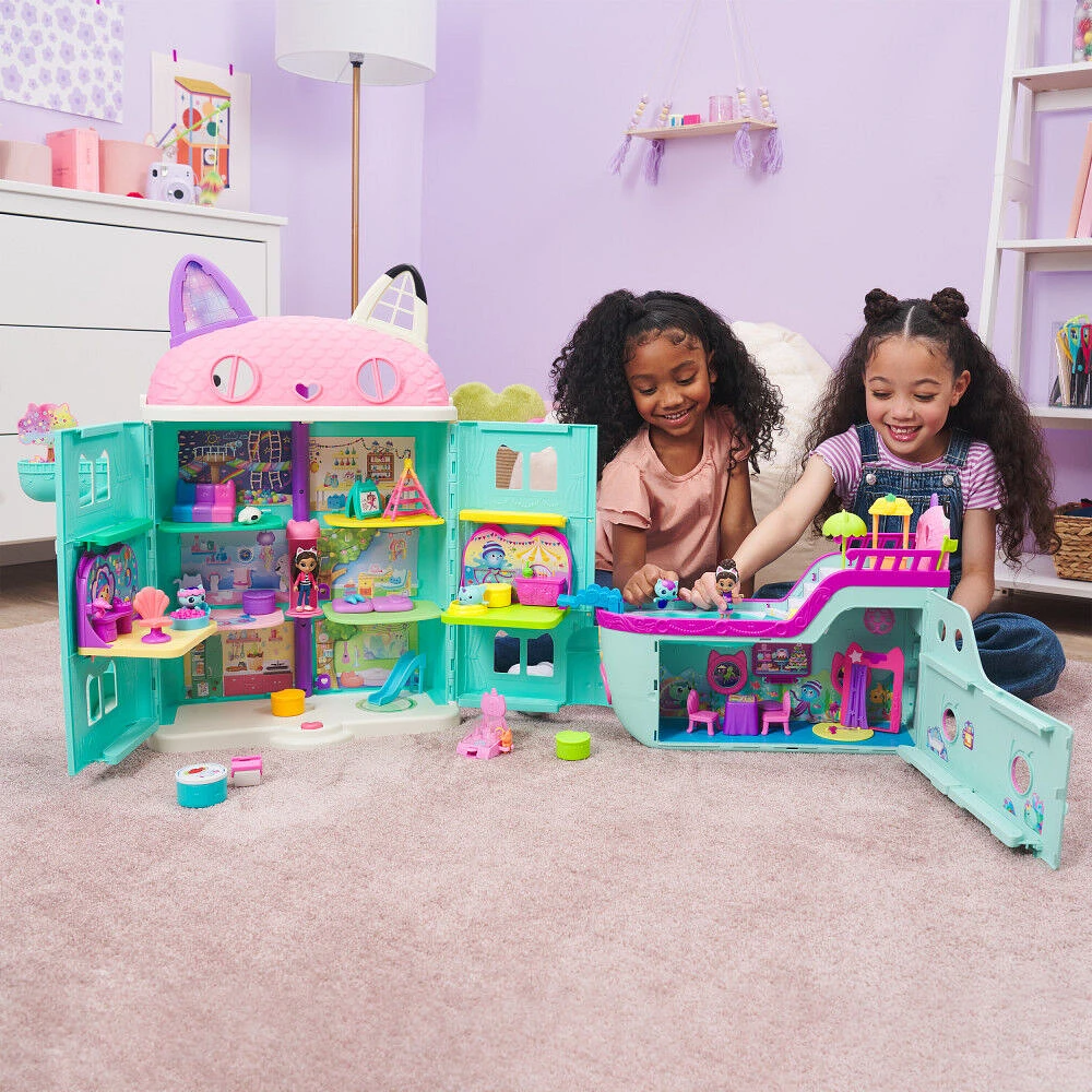 Gabby's Dollhouse, MerCat's Spa Room Playset, with MerCat Toy Figure, Surprise Toys and Dollhouse Furniture