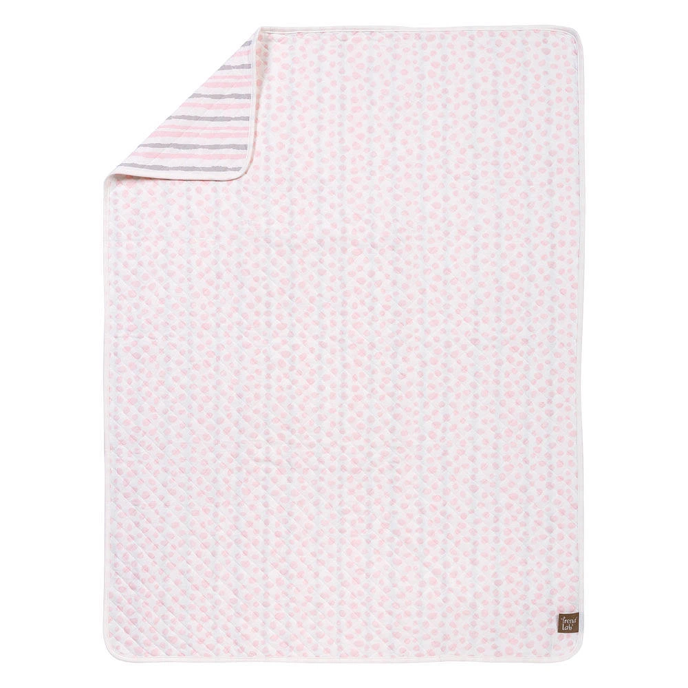 Trend Lab Pink and Gray Cloud Knit Blanket