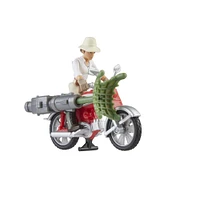 Indiana Jones Worlds of Adventure Helena Shaw with Motorcycle, 2.5 Inch Action Figure & Vehicle Set, Indiana Jones Toys