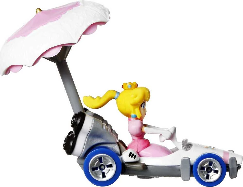 Hot WheelsMariokart Princess Peach B-Dasher & Peach Parasol