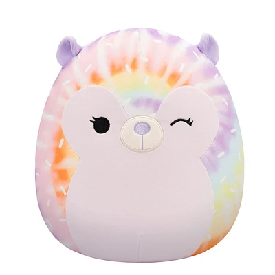 Squishmallows 12" Plush - Groovy the Winking Tie-Dye Hedgehog with Pink Belly and Eyelashes