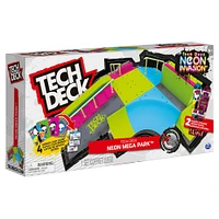 Tech Deck, Neon Mega Park X-Connect Creator, Coffret rampe phosphorescente à personnaliser avec deux fingerboards