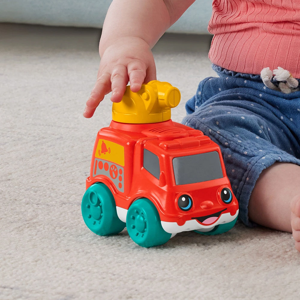 Fisher-Price - Camion de pompiers sonore, jouet à pousser pour bébés