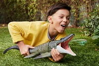 Jurassic World Rebirth Bite N Blast Mosasaurus Action Figure and Mini Dilophosaurus, Dinosaur Toy