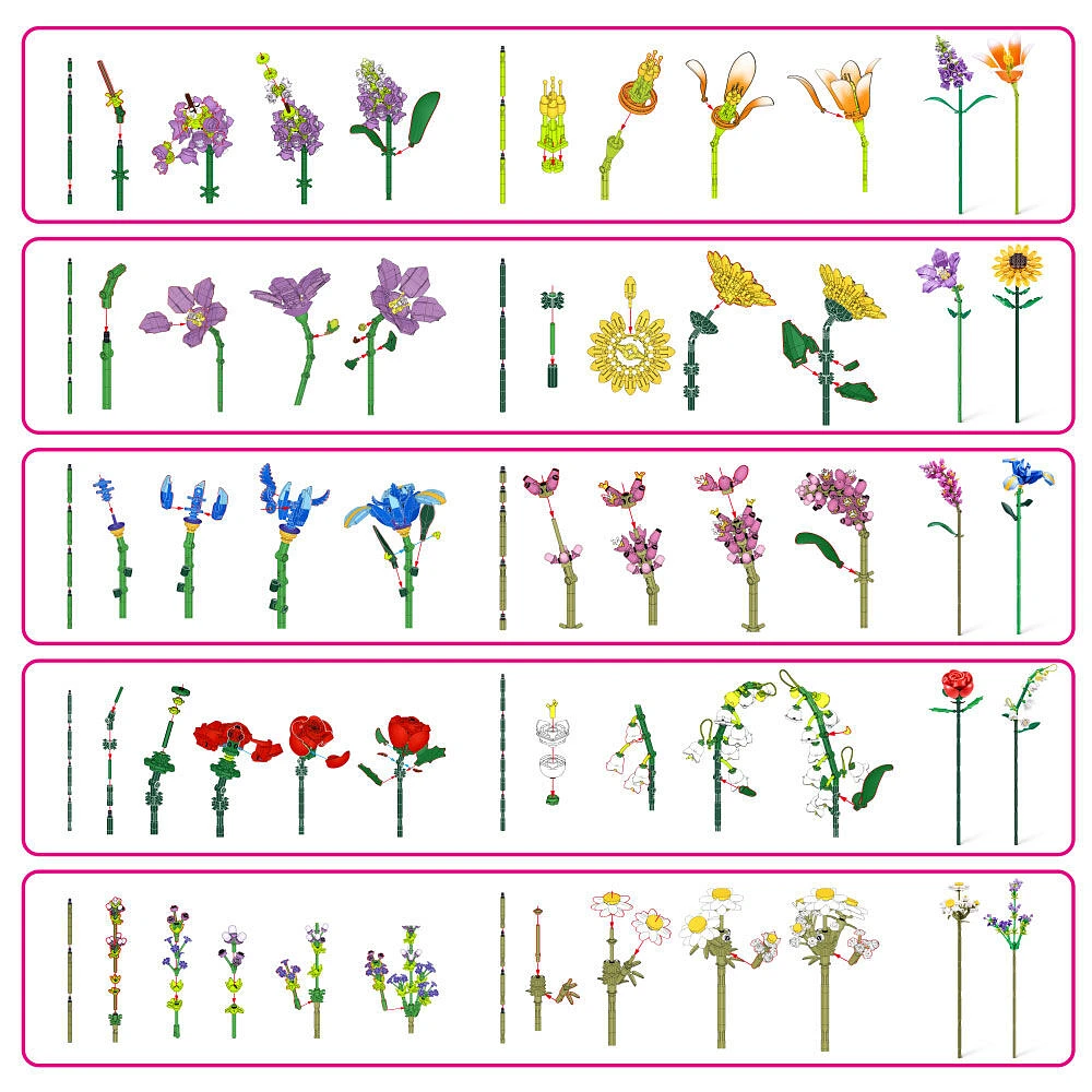 MAX Build More Premium Flowers Building Bricks Collection by ZURU
