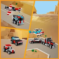 Jouet LEGO Creator Le camion à plateforme avec un hélicoptère 31146