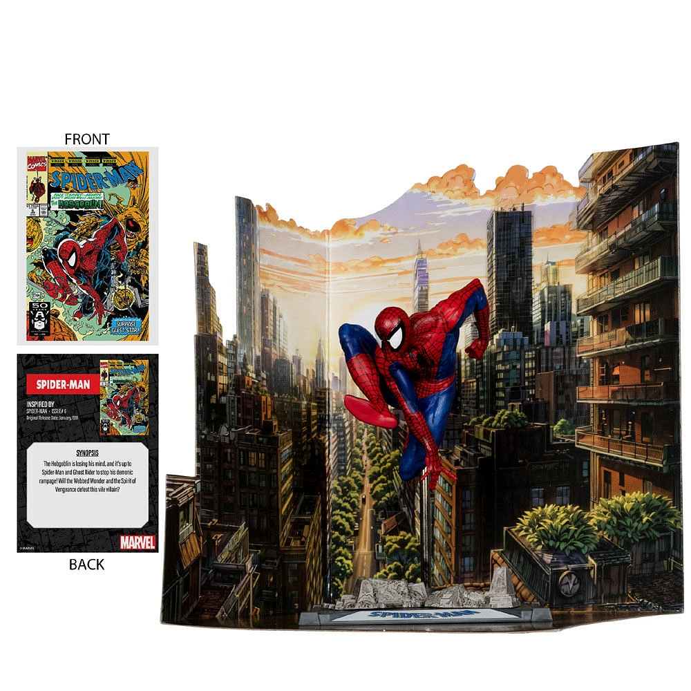 Marvel Spider-Man 1:10ème Figure Posée avec Scène - (Spider-Man n°6)