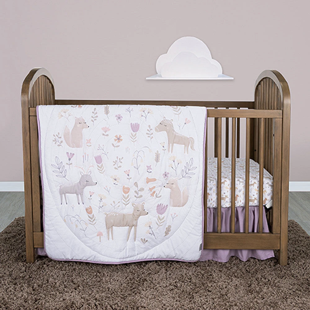 Ensemble de literie pour lit de bébé 4 pièces Trend Lab - Jardin forestier