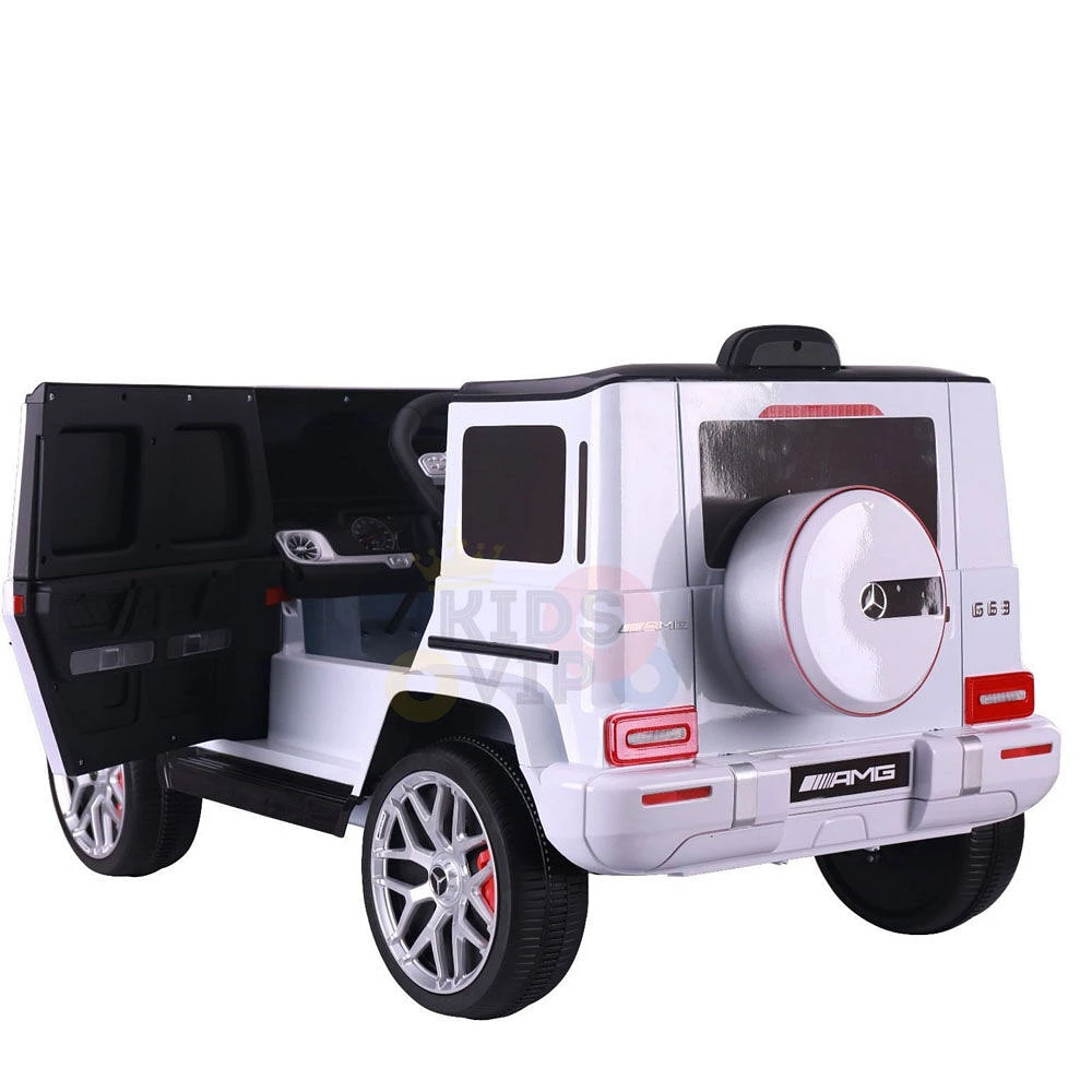 KidsVip 12V Kids & Toddlers Mercedes G63 Ride on car w/Remote Control - White