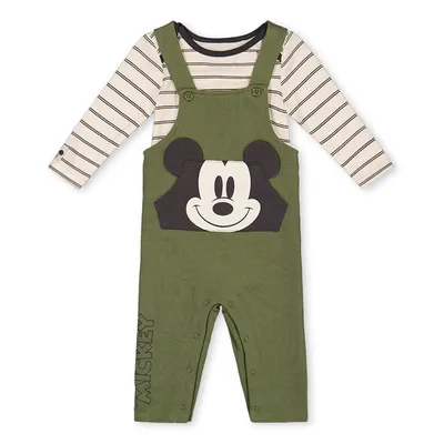 Mickey Mouse Overall Set Green 12/18M