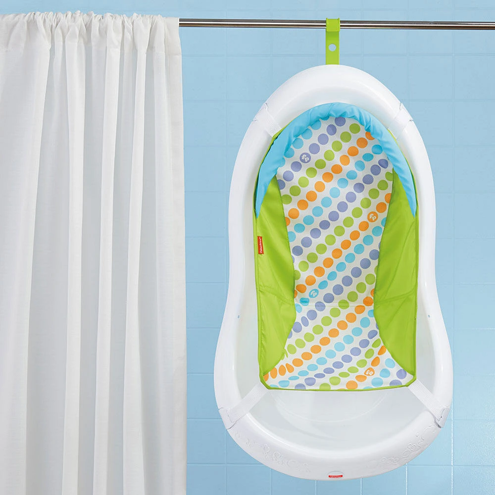 Fisher-Price 4-in-1 Sling 'n Seat Tub Baby to Toddler Bath with 2 Toys, Pacific Pebble