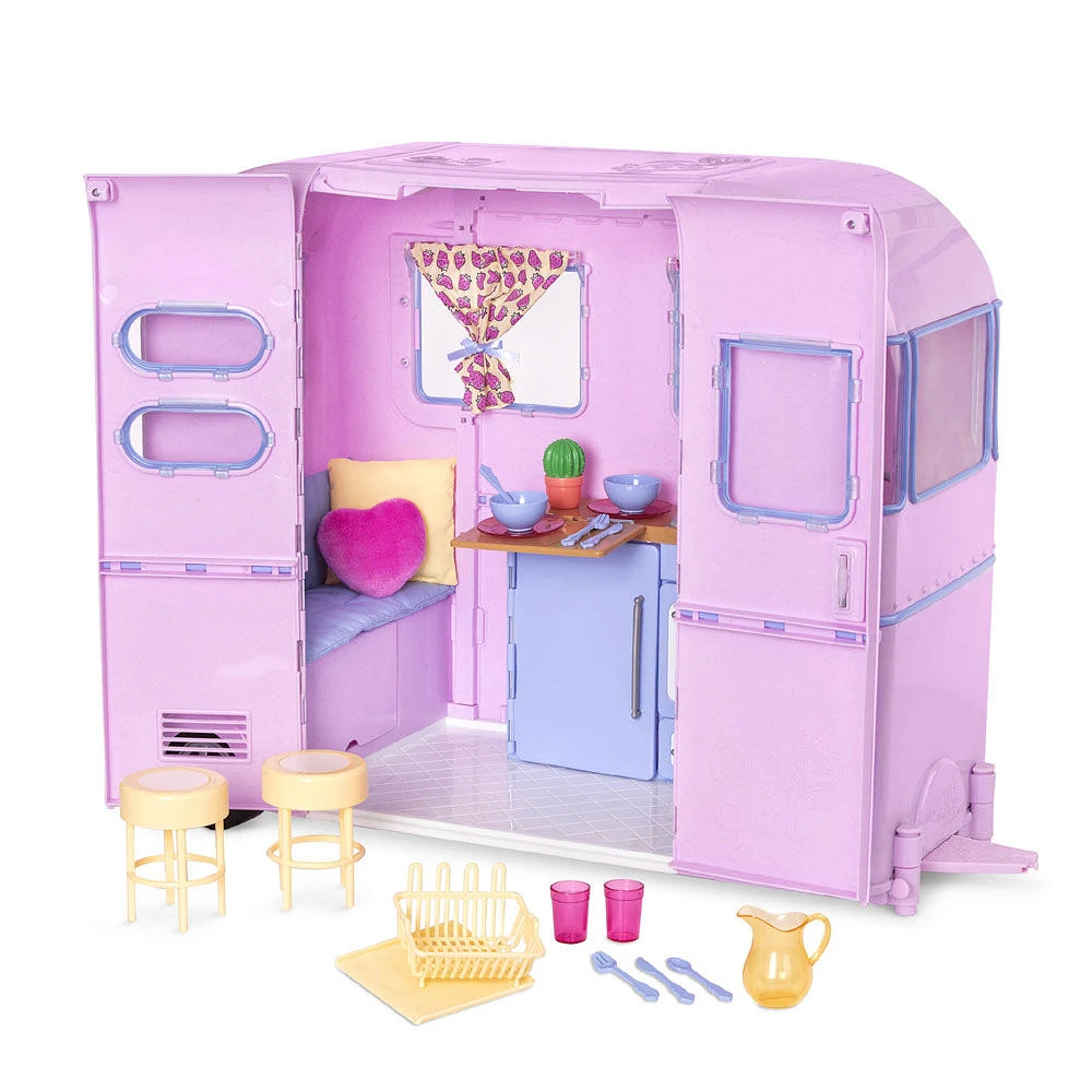 Our Generation, R.V. Seeing You Camper Trailer Playset for 18-inch Dolls