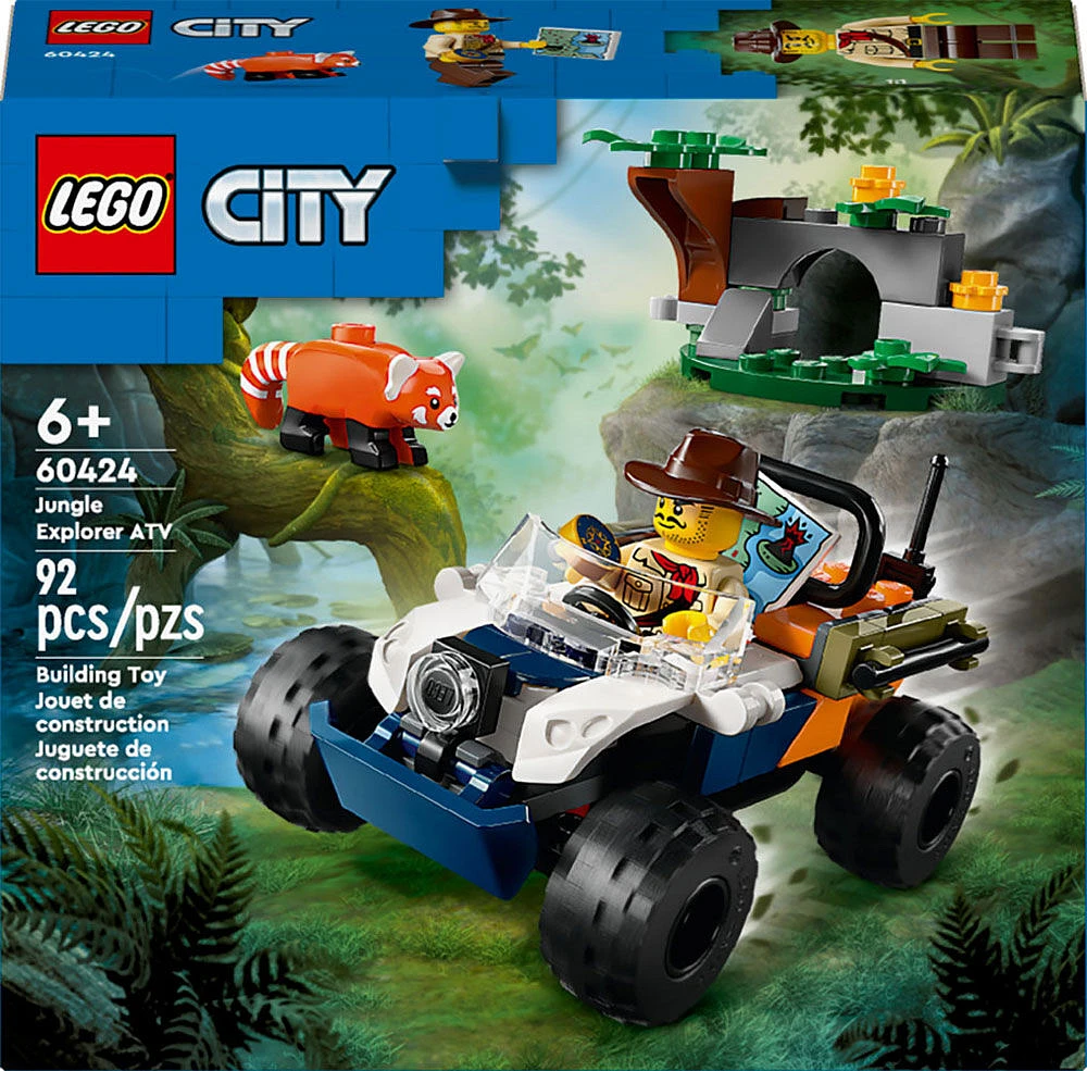 LEGO City Jungle Explorer ATV Red Panda Mission Car Toy, 60424