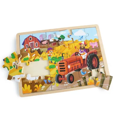 Imaginarium Discovery - Wooden Jigsaw Puzzle Assortment - Farm