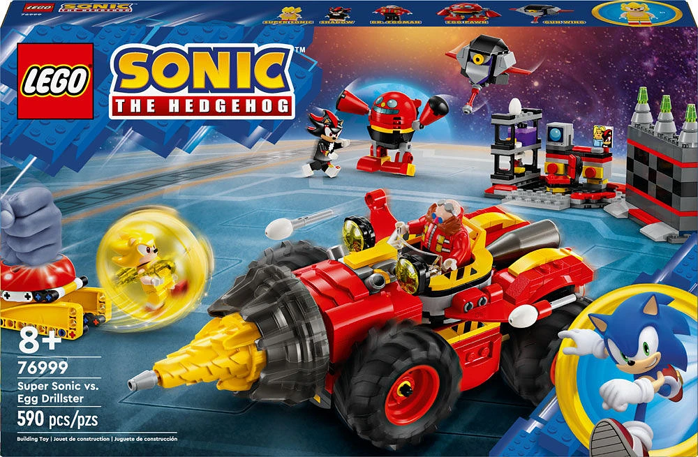 LEGO Sonic the Hedgehog: Super Sonic vs. Egg Drillster Gaming Toy with Shadow and Dr. Eggman, 76999