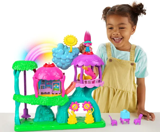 Imaginext Trolls Lights and Sounds Rainbow Treehouse Bundle