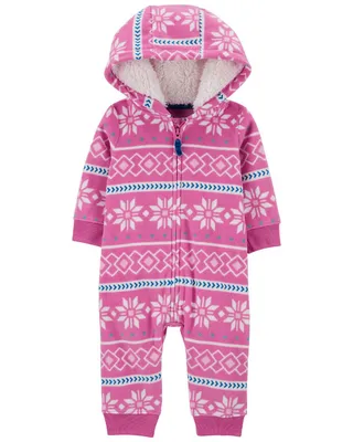 Carter's Fair Isle Sherpa Jumpsuit Pink  18M