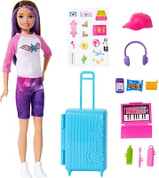 Barbie Skipper Doll & 1 Accessories, Travel Set with Luggage, Sticker Sheet & More