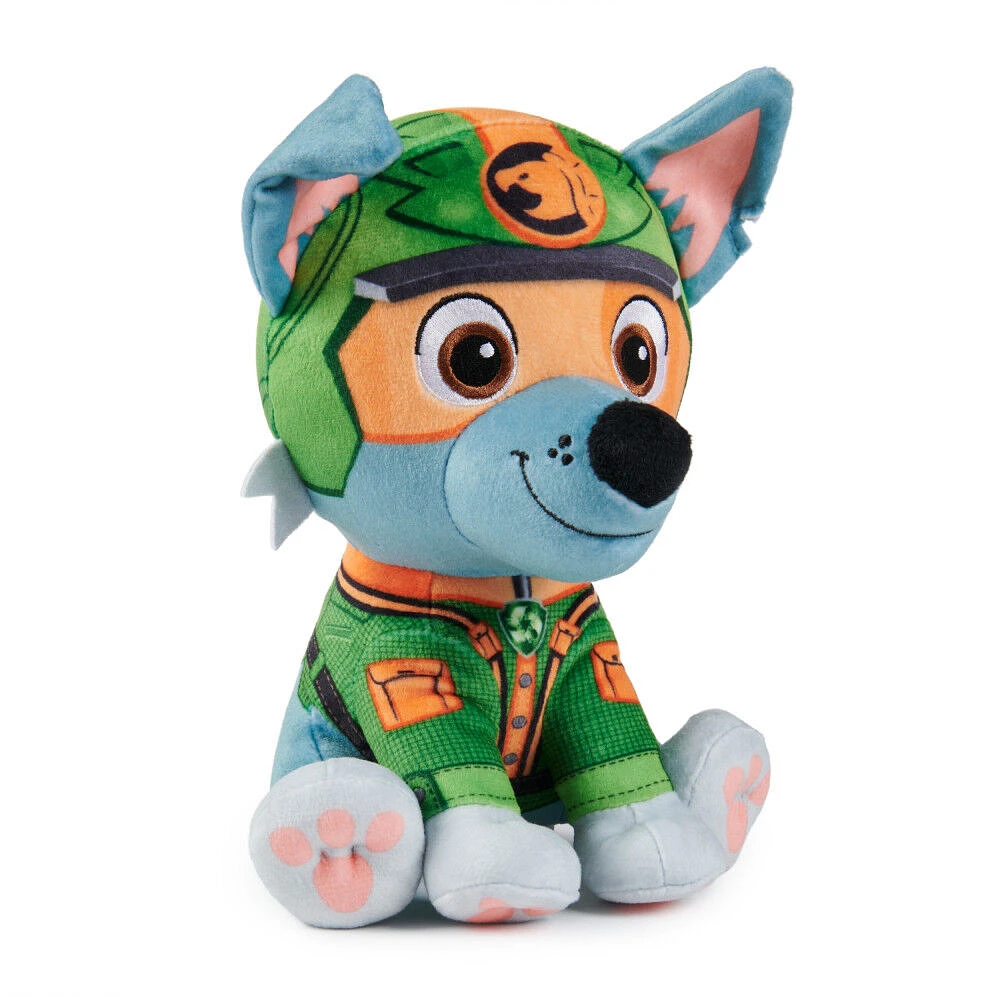 PAW Patrol Jungle Pups, Peluche Rocky de 20,3 cm, animal en peluche