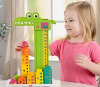 Fisher-Price Adding Alligator Educational Toy with 10 Stacking Blocks for Preschool Kids