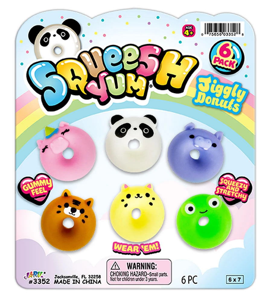 Squeesh Yum Jiggly Donuts Asst. - English Edition - 1 per order, colour may vary (Each sold separately, selected at Random)