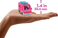 Coffret poupée et véhicule jouet ​Mini BarbieLand Barbie, poupée Barbie de 3,81 cm (1,5 po) et Autocaravane de rêve avec portes qui s'ouvrent vraiment et piscine à changement de couleur