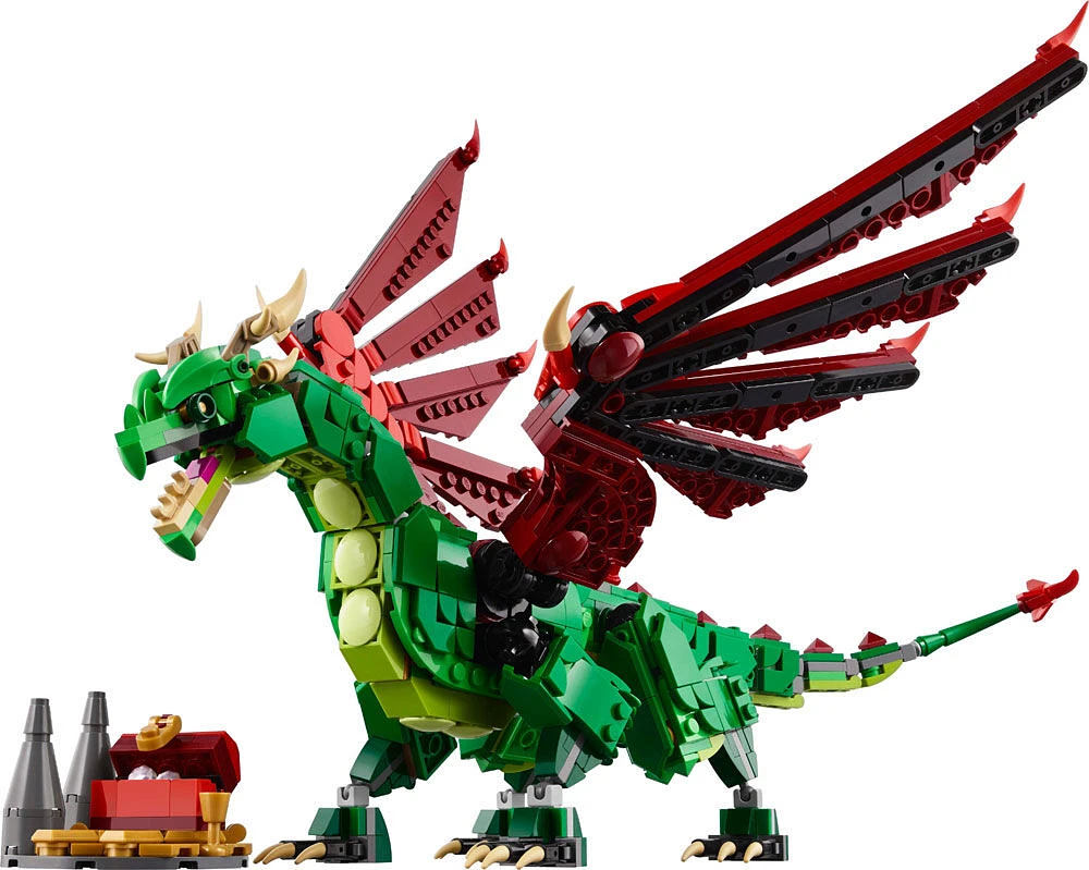 LEGO Creator 3 in 1 Medieval Dragon Toy - Building Toy with 3 Build Options, Dragon, Sea Serpent, or Phoenix - 31161