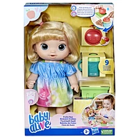 Baby Alive Fruity Sips Doll, Apple, 12-inch Baby Doll Set, Drinks and Wets, Pretend Juicer, Blonde Hair