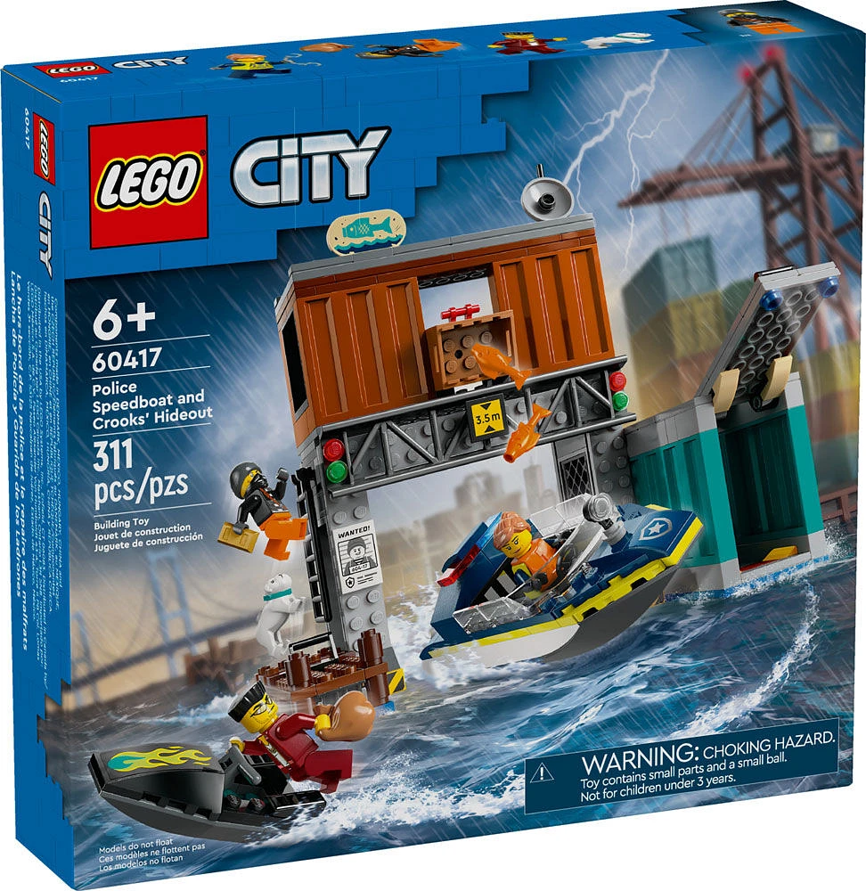 LEGO City Le hors-bord de la police et le repaire des malfrats 60417