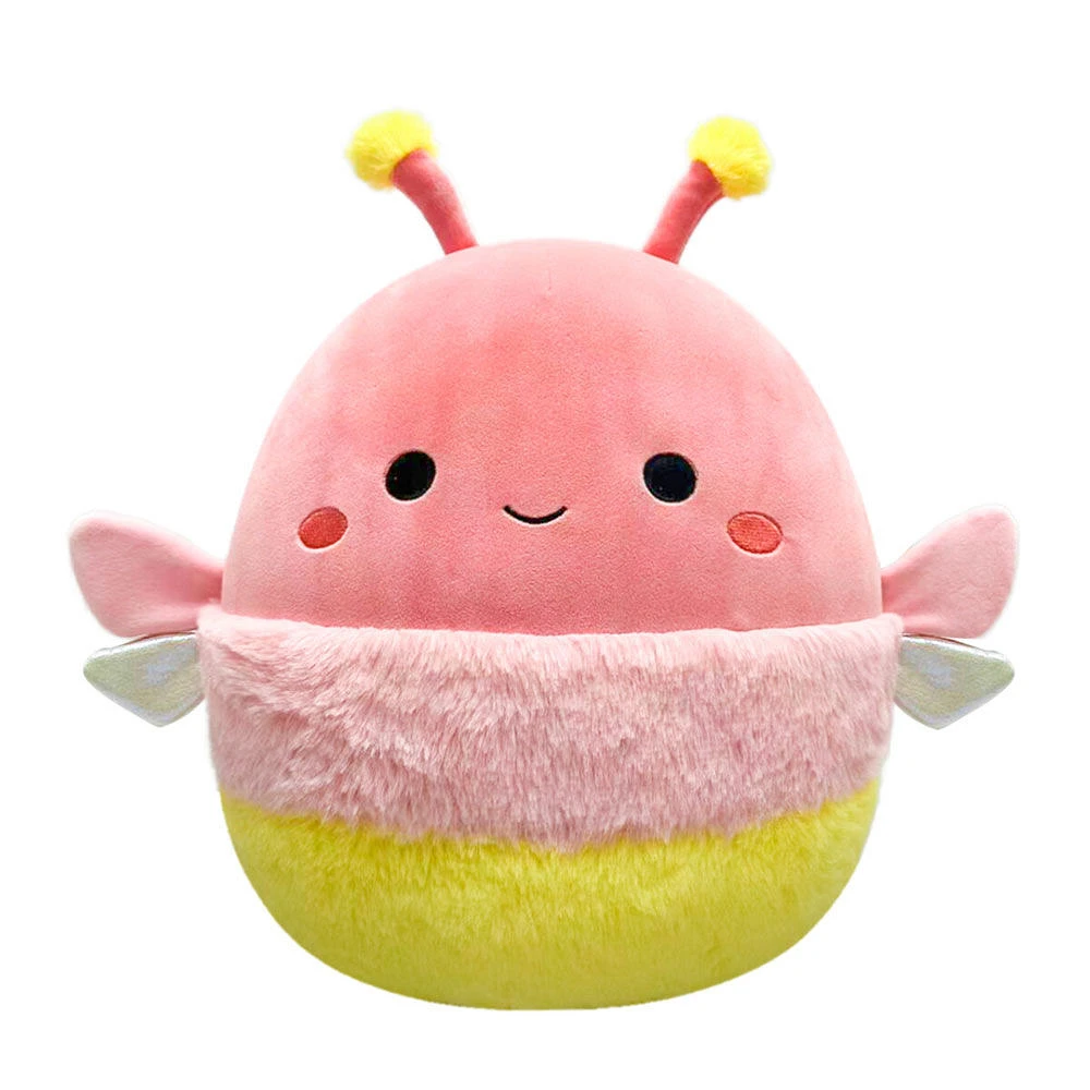 Peluche Squishmallows 12" - Apollo la luciole corail aux rayures floues roses et jaunes