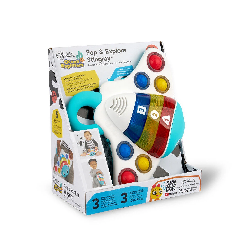 Baby Einstein - Jouet abatible Ocean Explorers Pop et Explore Stingray Popper Toy