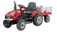 Peg Perego - Case IH Magnum Tractor Ride-On with Trailer  - Red