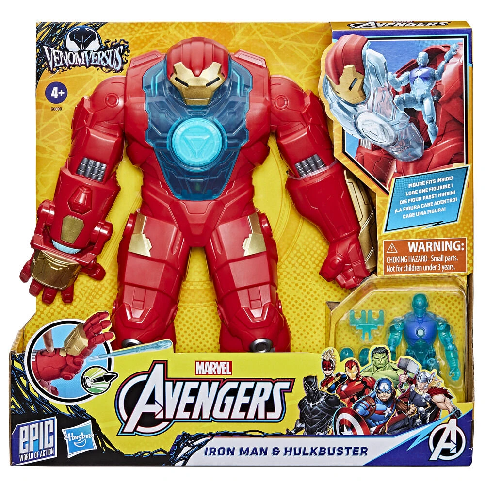 Marvel Avengers Epic World of Action VenomVersus, coffret de figurine Iron Man et armure Hulkbuster