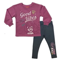 Paw Patrol 2Pc Tunique Et Legging - Rose/Car - 2T