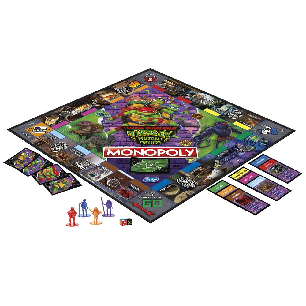 Monopoly Édition Teenage Mutant Ninja Turtles: Mutant Mayhem, jeux de société pour enfants, 2 à 4 joueurs