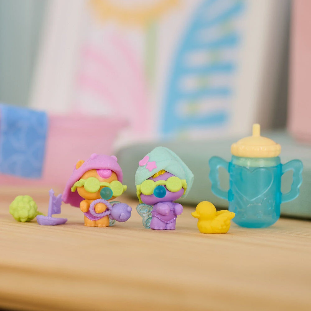 Hatchimals Alive, Make a Splash, Coffret avec 15 accessoires, baignoire, 2 mini figurines qui changent de couleur dans des oeufs qui éclosent tout seuls