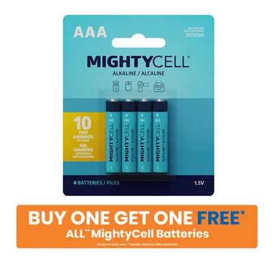 MightyCell 4 Pack AAA Alkaline Batteries