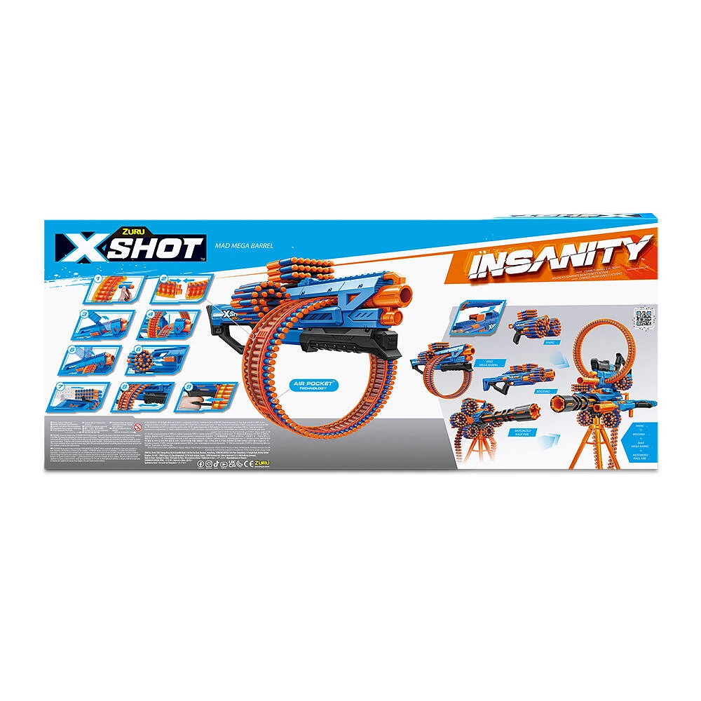 X-Shot Insanity Mad Mega Barrel (72 Darts) by ZURU