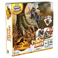 Jurassic World Dominion, Jeu de société sensoriel Stomp N' Smash sur le thème des dinosaures, avec sable Kinetic Sand