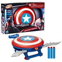 Marvel Studios Captain America Brave New World NERF Skyshot Blaster, Shield Roleplay Toy