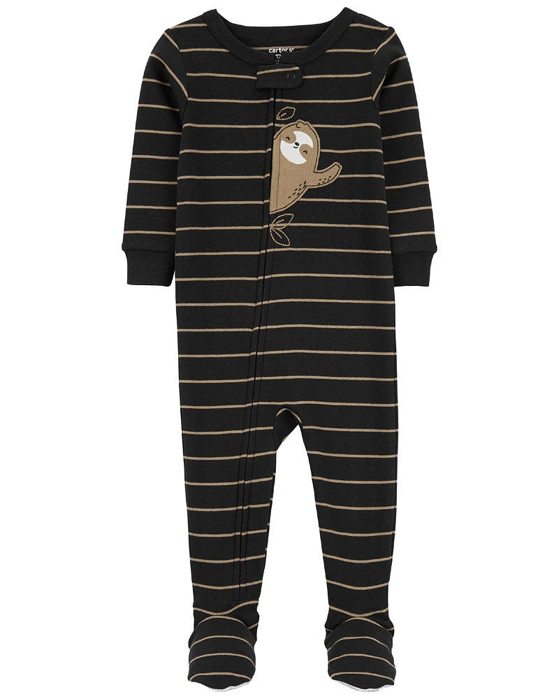 Carter's One Piece Sloth 100% Snug Fit Cotton Footie Pajamas Black