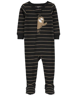 Carter's One Piece Sloth 100% Snug Fit Cotton Footie Pajamas Black