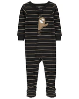Carter's One Piece Sloth 100% Snug Fit Cotton Footie Pajamas Black