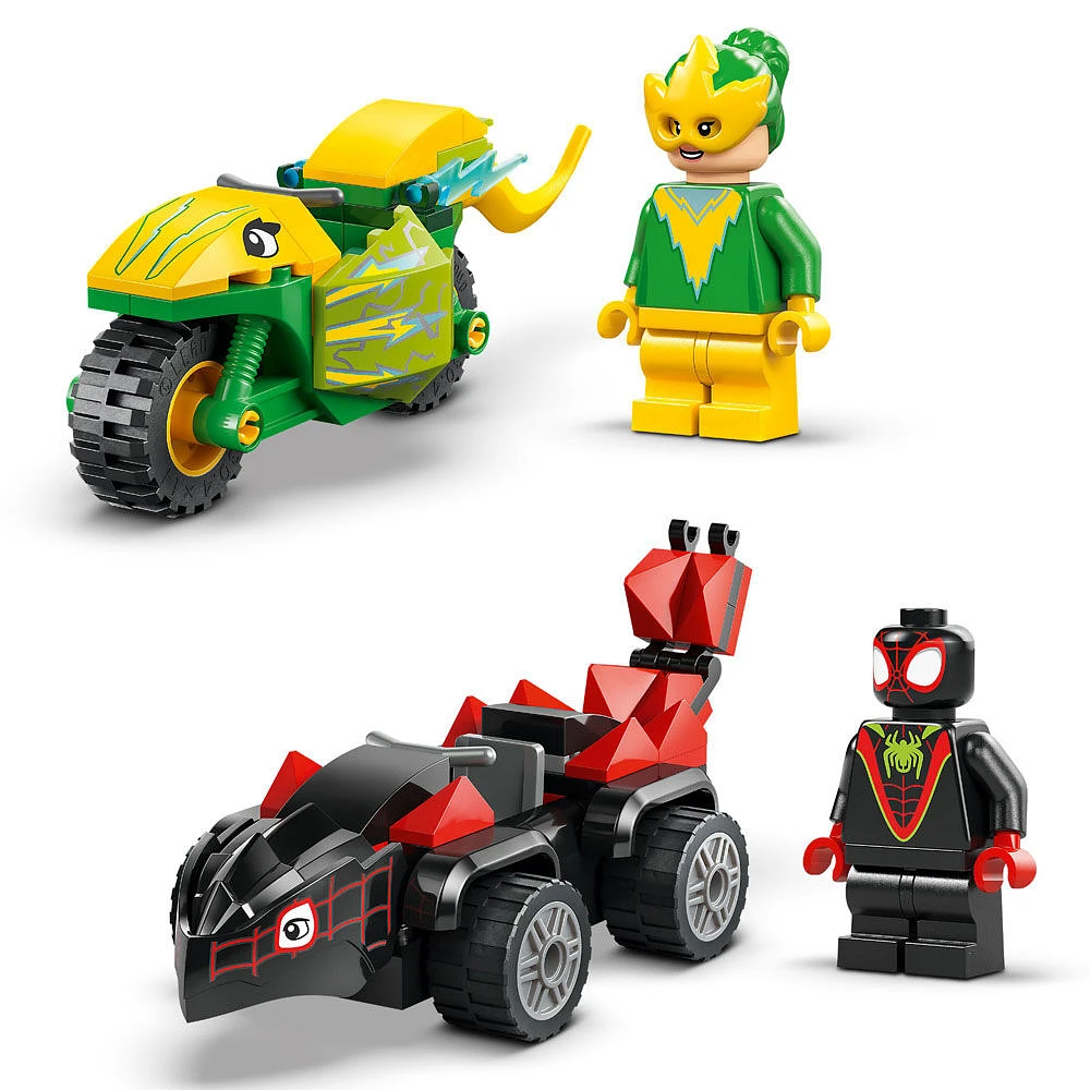 Ensemble de construction LEGO Marvel Spidey et ses amis extraordinaires La poursuite en dino-véhicules de Spin et Electro 11198