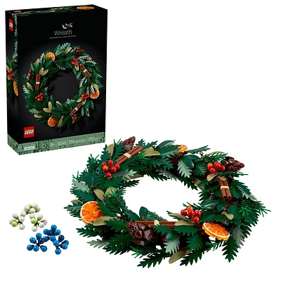 LEGO Icons Wreath-Making Kit, Holiday Garland, Centerpiece Table Decoration, Holiday Home Décor, 10340