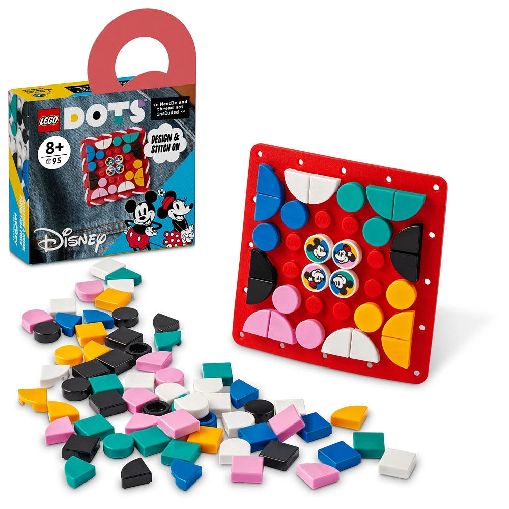 LEGO DOTS Disney Mickey Mouse and Minnie Mouse Stitch-on Patch 41963 Kit (95 Pieces)