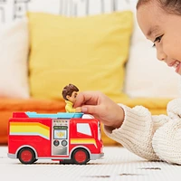 Disney Junior Firebuds, Bo and Flash, Action Figure and Fire Truck Vehicle with Interactive Eye Movement