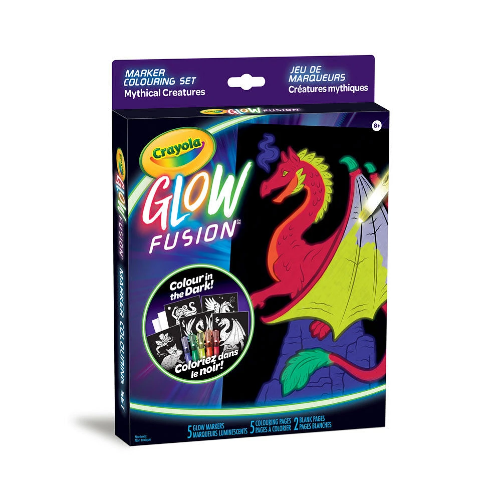 Glow Fusion Marker Colouring Set - Mythical Creatures